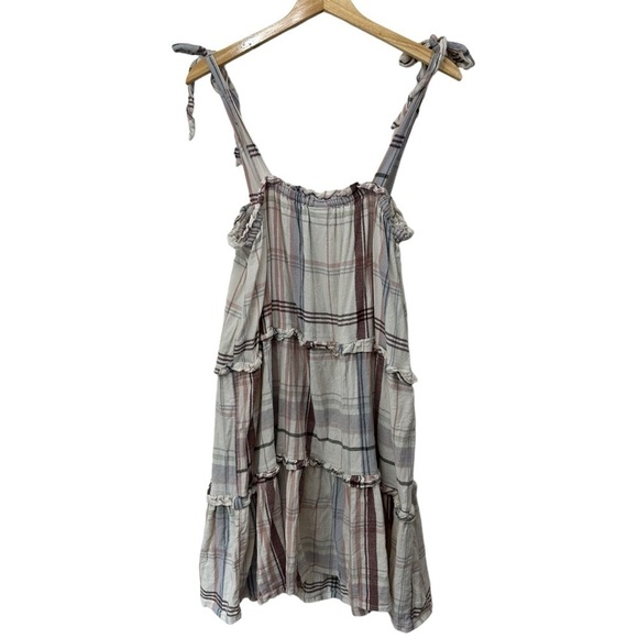 Neon Rose tiered smock dress with tie shoulders in check, XL - Picture 12 of 15